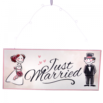 Metallschild "Just Married"